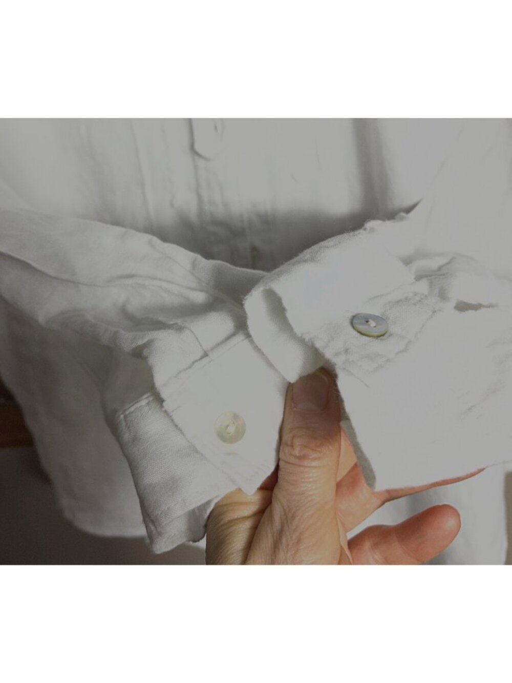 Malvin Linen Shirt White Button Tunic Texture Cottagecore Coastal Beach Luxury S - Picture 10 of 12